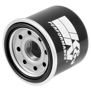 A k&n premium oil filter for a car.