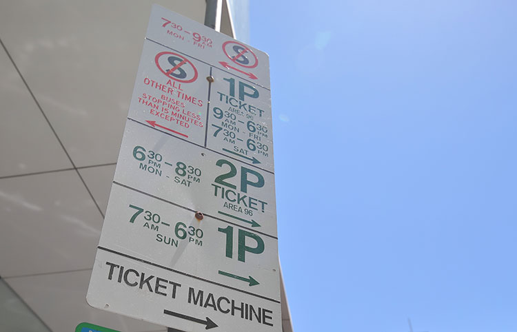 a parking sign in melbroune