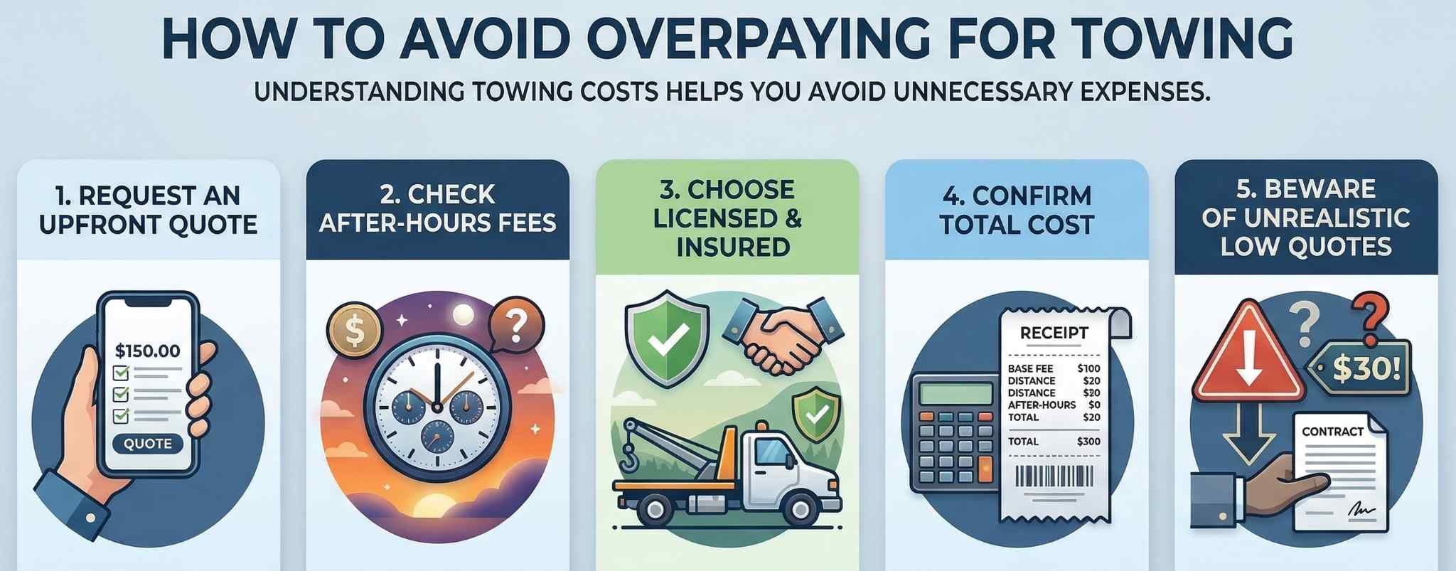 How to avoid overpaying for towing in Melbourne Australia including upfront quotes, after-hours fees, and total towing cost breakdown